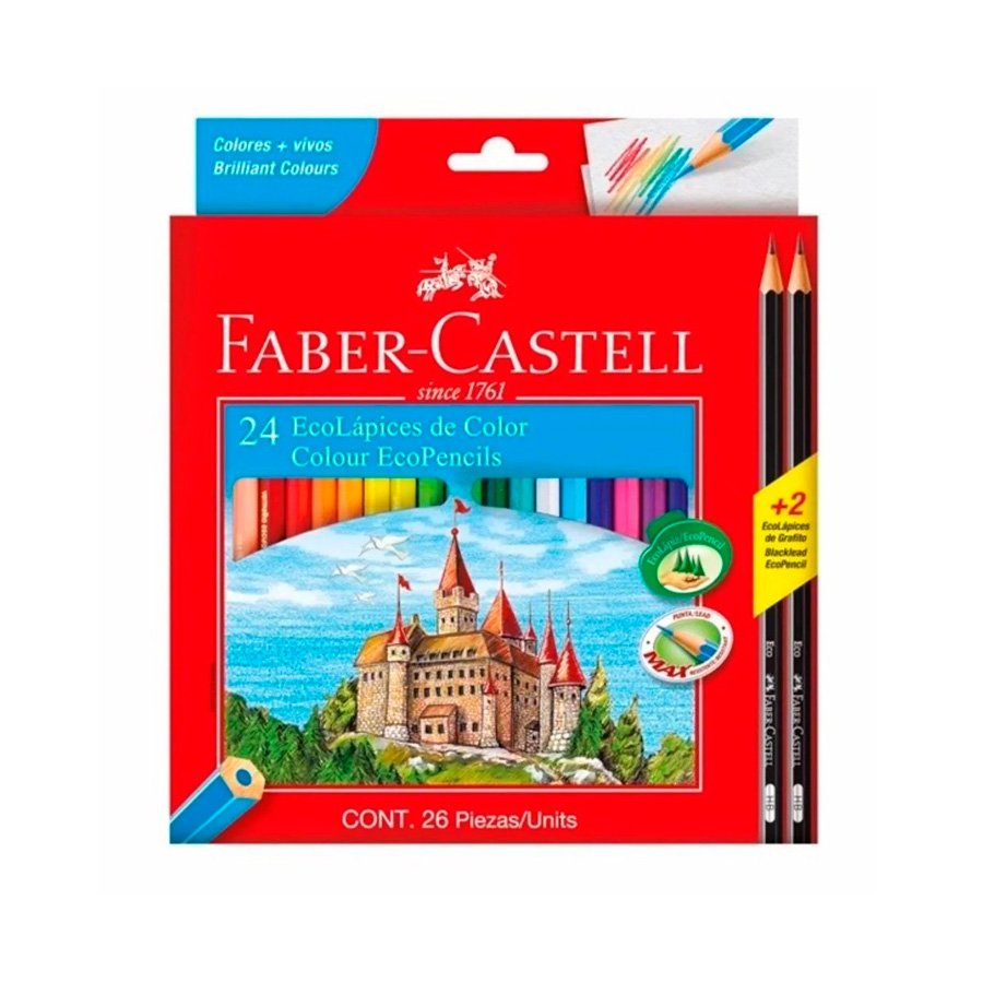 Caja de lápices de colores Faber-Castell. (12/24 Colores
