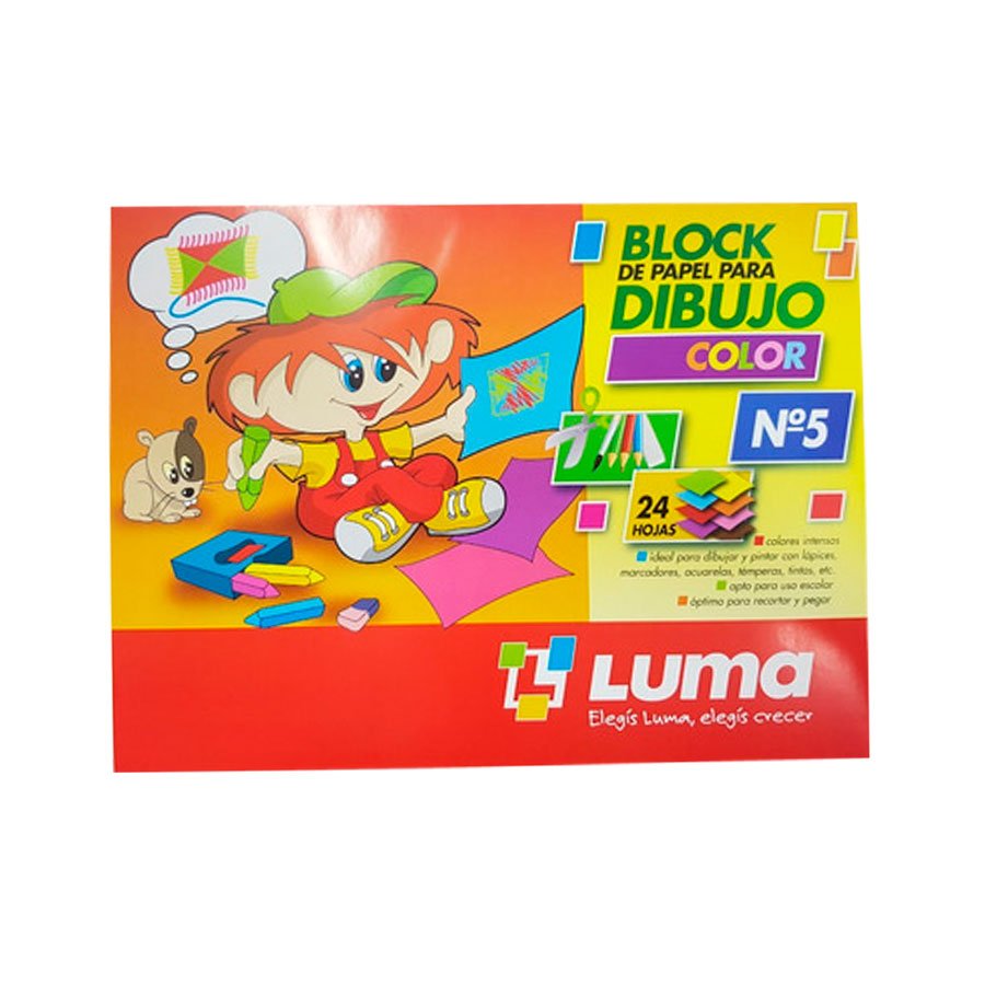 Block de Dibujo Escolar N°5 Color Luma (65674) – Improstock