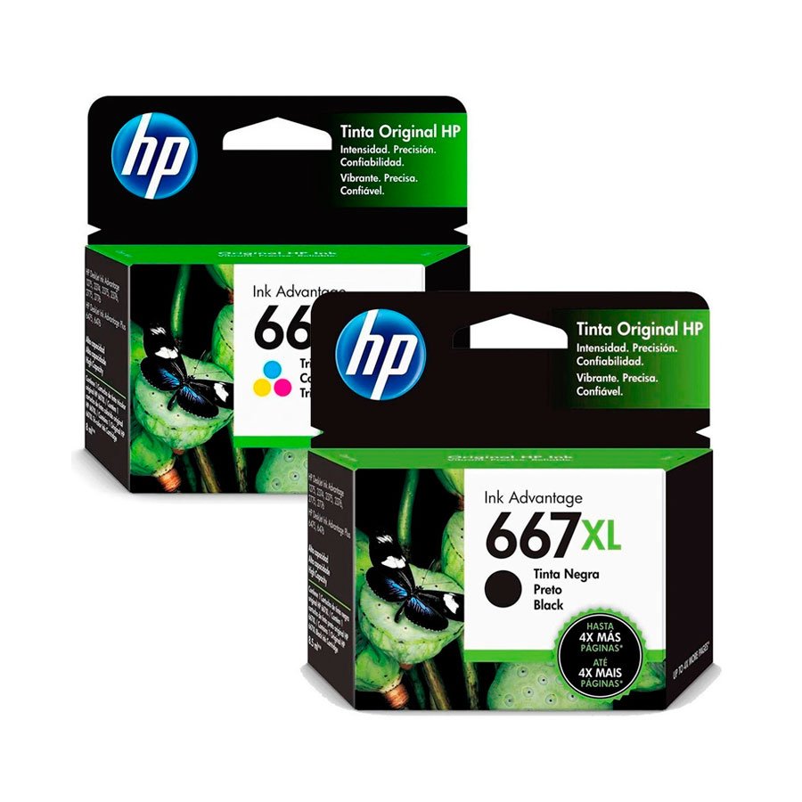 Combo Cartuchos HP Ink Advantage 667XL Color y Negro (329764) – Improstock