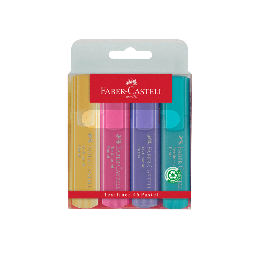 Resaltadores Textliner 46 Pastel x 4 colores Faber-Castell (319756) –  Improstock