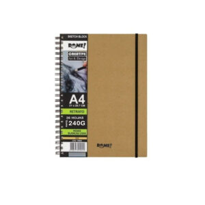 Block retrato A4 hojas Blancas lisas Eco 240gr x36H Rome (332133)