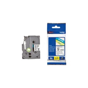 Cinta para Rotuladora de 9mm Negro sobre Blanco Brother (333023)