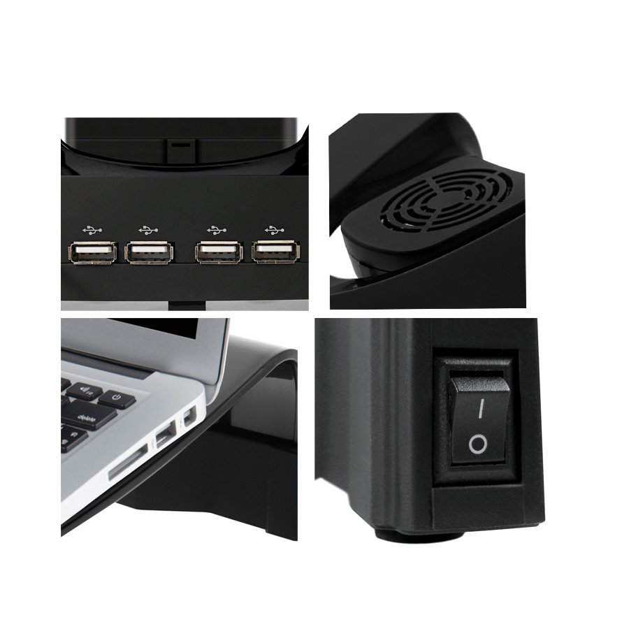 Ventilador Para KlipXtreme KNS110-B,Concentrador USB 2.0 con 4puertos