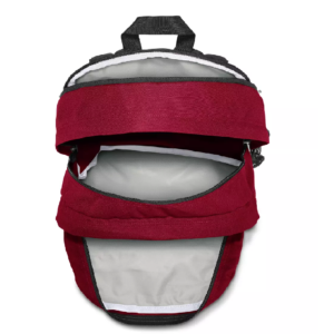 jansport backpack t27905104500872278 Right Pack Sleek Color:Dark Grey Heather/Cardinal Red 17 x 10 x key-item-inventory or casual outings.” The