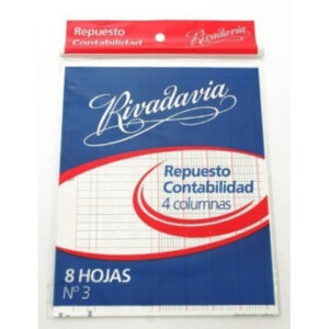 Repuesto De Contabilidad 4 Columnas N3 Rivadavia (1175)