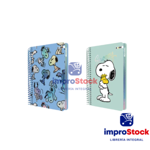 Cuaderno A6 Con Espiral Snoopy 96 Hojas Tapa Dura Mooving (340108)