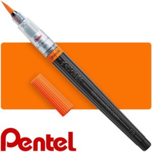 Pincel De Agua Recargable Fino Naranja Pentel (64992)