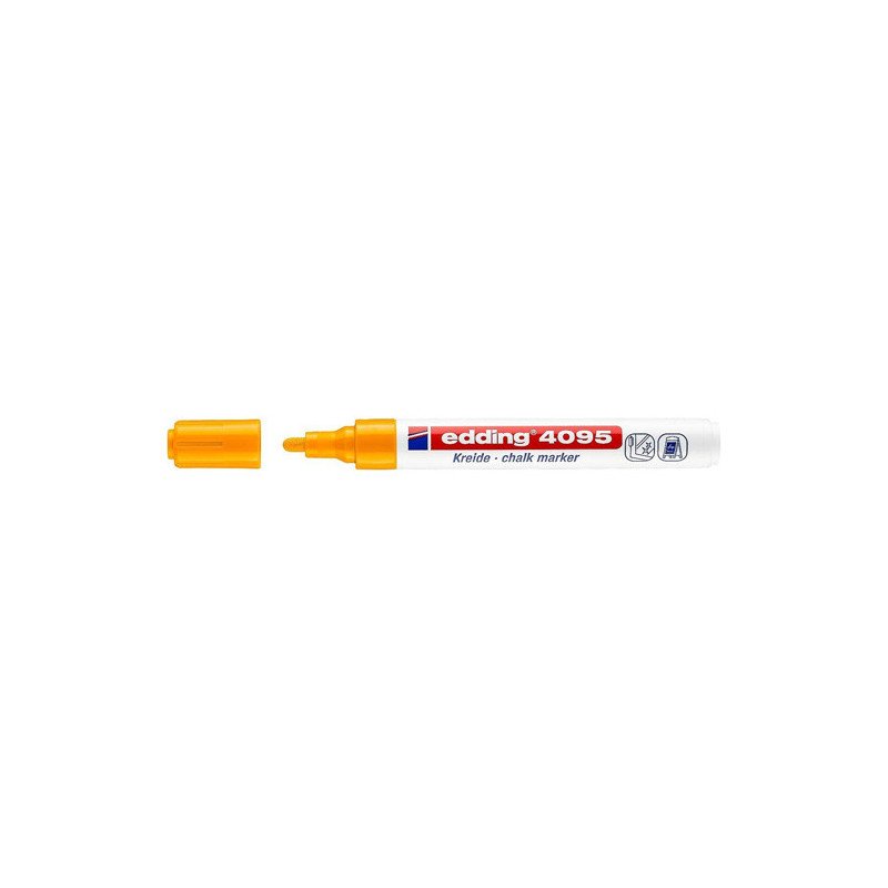 rotulador-tiza-liquida-edding-4095-neon-naranja (1) Marcador 4095 Windows Marker Naranja Edding (57401) - Imagen 2