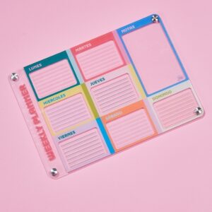 Pizarra Acrílica Organizador Semanal Color Block FW (340401)