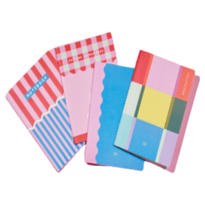 Libretas Set x4 Liso-Rayado-Cuadriculado-Punteado Color Block FW (340387)