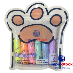 Resaltador Mini Cats Paw Fluo X6 Multipaper (342584)