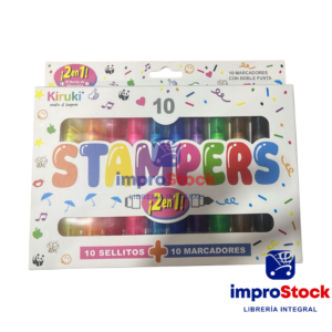 Marcadores Mini Sellos X10 Doble Punta Kiruki (342519)