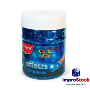 Tempera Pote 200g Azul Efecto Estrellas Maped (68065)
