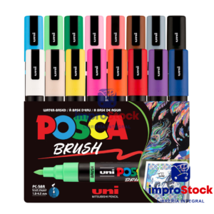 Marcador PC-5 Brush X16 Colores Uni Posca (343184)
