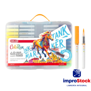 Marcador Acrilico X48 Color Run Punta Pincel Deli (343353)