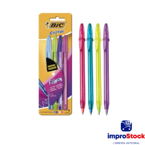 Boligrafos Fashion 1,2mm X4 colores surtidos Bic (341899)