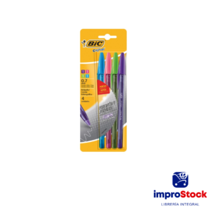 Boligrafo Fashion x4 Colores Surtidos 0.7 Bic (343103)