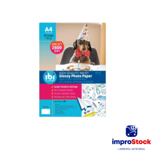 Papel Fotografico A4 Glossy Photo x50 Hojas 180 gr IBI-Craft (341891)
