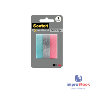 Cinta Adhesiva Whasi tape glitter x3 Scotch (333852)